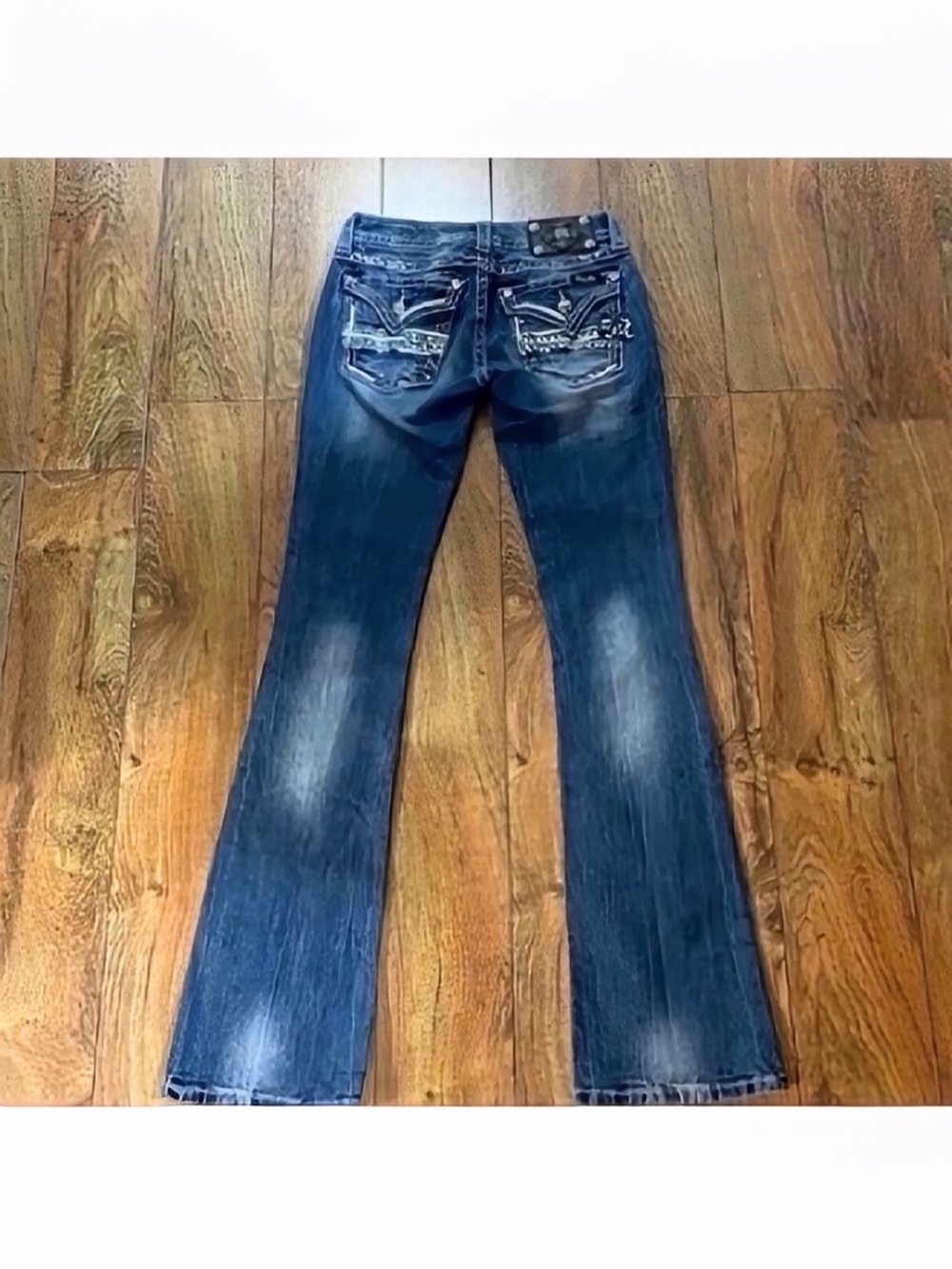 Gorgeous Vintage Miss Me Boot Jeans With Embellished Pockets 33” Inseam